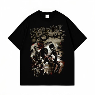 My Chemical Romance乐队摇滚风印花纯棉短袖T恤男女款潮酷夏季