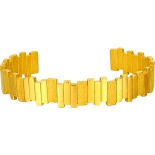 周六福黄景瑜同款黄金手镯瑜见系列计价足金实心金镯子节日礼物