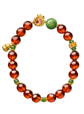 天然透体芬达橙石榴石手串