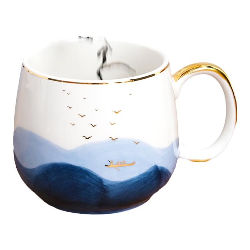 花狐狸国潮风陶瓷水杯马克杯