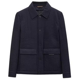 [裘皮]九牧王男士冬季厚款气凝胶保暖兔毛皮翻领皮草短款夹克外套