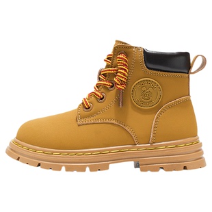 巴布豆童鞋秋冬款儿童马丁靴加绒保暖6-12岁潮款中大童男女童靴子