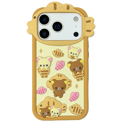 乐乐心愿屋 日本新品！轻松熊鲷鱼烧ins风可爱创意卡通适用iPhone17Promax手机壳苹果16防摔全包1543小熊挂件