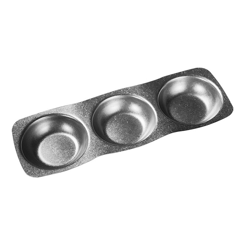 韩式复古不锈钢加厚多格蘸料碟