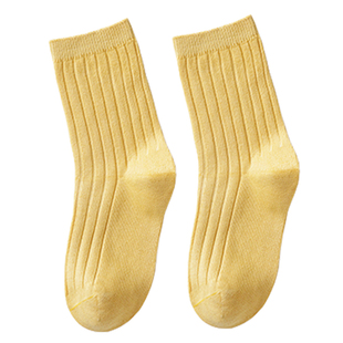 鹿人儿童袜子秋冬季男孩女孩棉袜吸汗小童中大童双针条纹袜2575