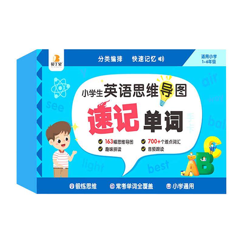贝丁兔小学生英语思维导图