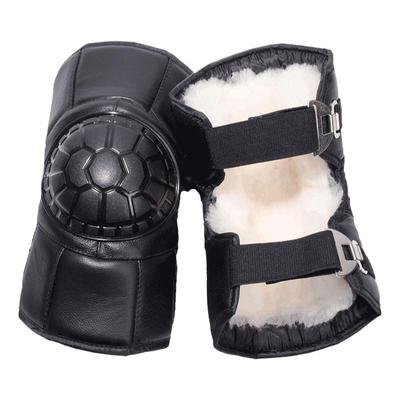 保暖摩托车护膝骑车冬季真皮骑行