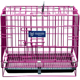 中盈狗笼加粗不锈铁丝带天窗泰迪狗笼子猫笼兔笼宠物折叠中小型犬