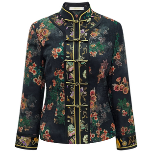 华族经典唐装女2025秋冬新款夹棉加厚全开襟显瘦优雅妈妈旗袍上衣