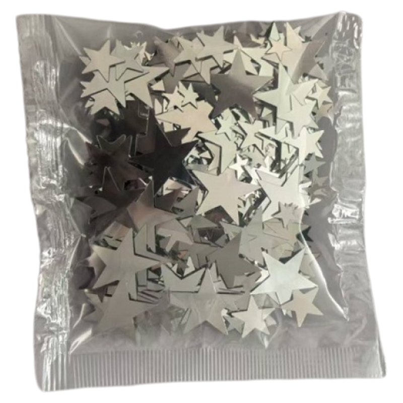 ins风高颜值银色星星亮片装饰辅料出卡打包包装配件填充物diy饰品