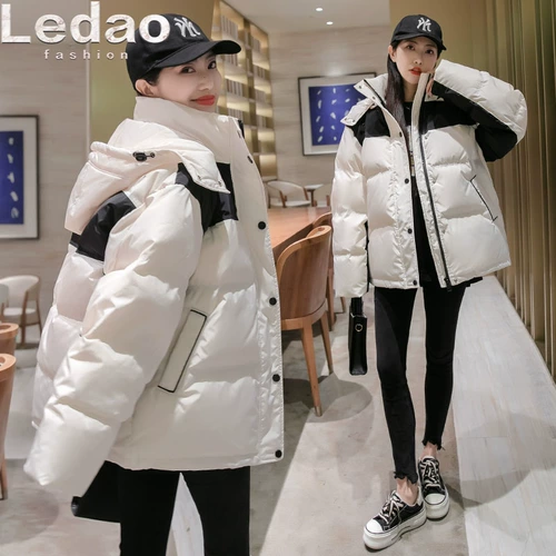 Зимний пуховик, короткая дизайнерская куртка для влюбленных, 2023, в корейском стиле, тренд сезона, подходит для подростков, оверсайз