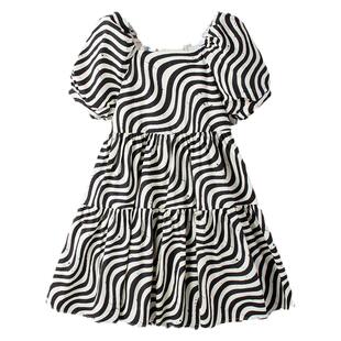 女童斑马纹公主裙夏甜美可爱仙女连衣裙中大儿童甜酷女孩裙子