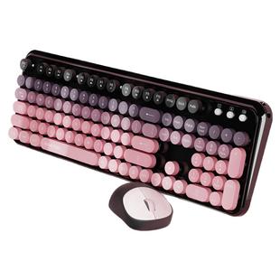 前行者V96黑莓无线键盘鼠标套装机械手感女生办公高颜值静音键鼠