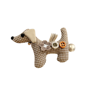 格纹充棉小狗珍珠发夹女2026新款高端边夹侧边夹子刘海夹鸭嘴夹韩