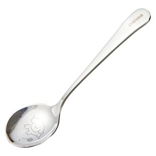 卡罗特勺子304不锈钢儿童吃饭喝汤勺小汤匙家用圆勺干饭人专用