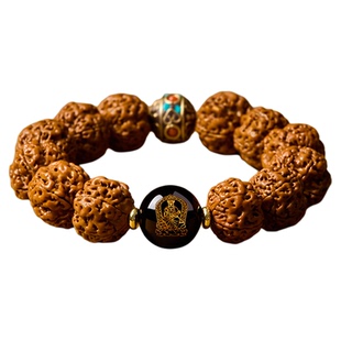 庆祥泰尼泊尔大金刚菩提子手串男士真品天然原籽木质文玩念珠盘玩