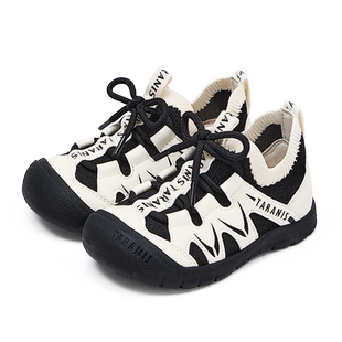 泰兰尼斯218学步鞋男宝宝春秋新款童鞋轻便飞织一脚蹬女童机能鞋