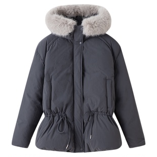 RUISHI芮时“雪境漫游者”可拆卸毛领白鸭绒/鹅绒羽绒服外套女冬