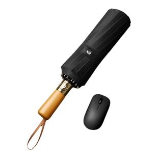 木柄16骨全自动雨伞男士折叠收缩大号女加固加厚结实抗风晴雨两用