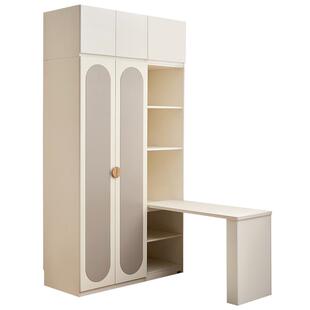 全友家居现代简约卧室家用小户型转角衣柜儿童学习桌一体储物衣橱