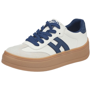 热风厚底德训鞋女款2026年春季新款增高休闲鞋通勤百搭小白鞋女鞋