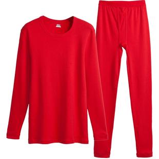 三枪内衣女大红本命年全棉男保暖套装属马内裤加厚纯棉秋衣秋裤冬