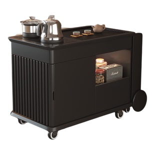 实木多功能可移动伸缩小茶桌烧水壶一体茶车沙发边几茶水柜小茶台