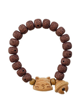 HAPPY个性可爱猫咪铃铛菩提手链情侣手串轻奢饰品高级感配饰品