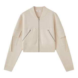 SLY 2024冬季新品都市运动风棒球夹克针织外套030HAA70-1441