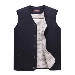 冬季中老年男驼绒棉马甲加厚保暖宽松大码弹力坎肩背心爸爸装老头