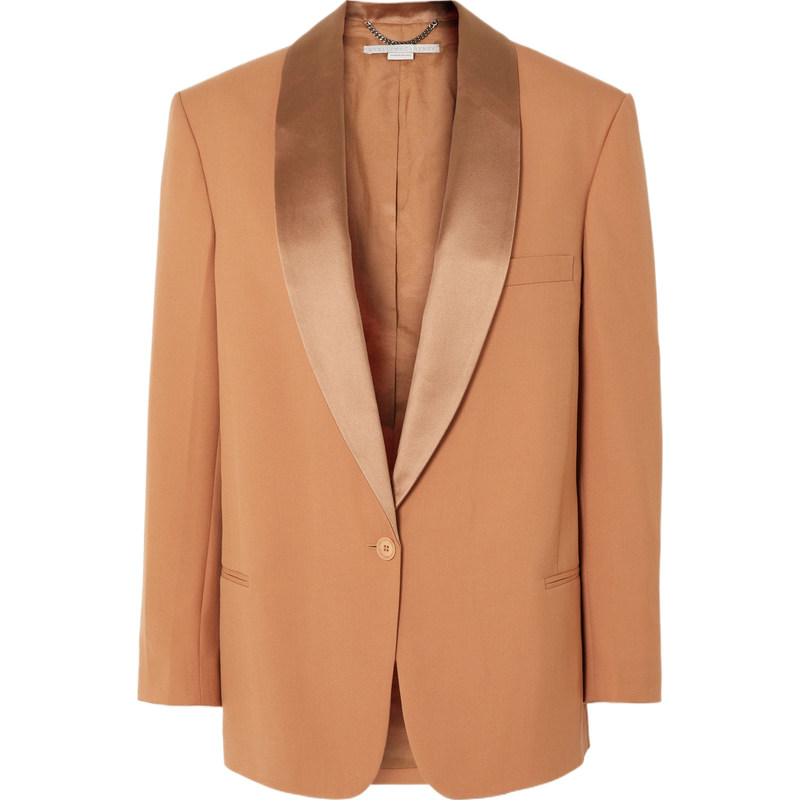 【反季特惠】Stella Mccartney 秋冬女缎面边饰羊毛西装外套
