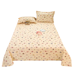 A类母婴级100%全棉床单单件卡通清新纯棉单人被单学生宿舍1.5米