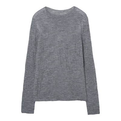 黑色山羊绒圆领针织衫打底羊毛衫