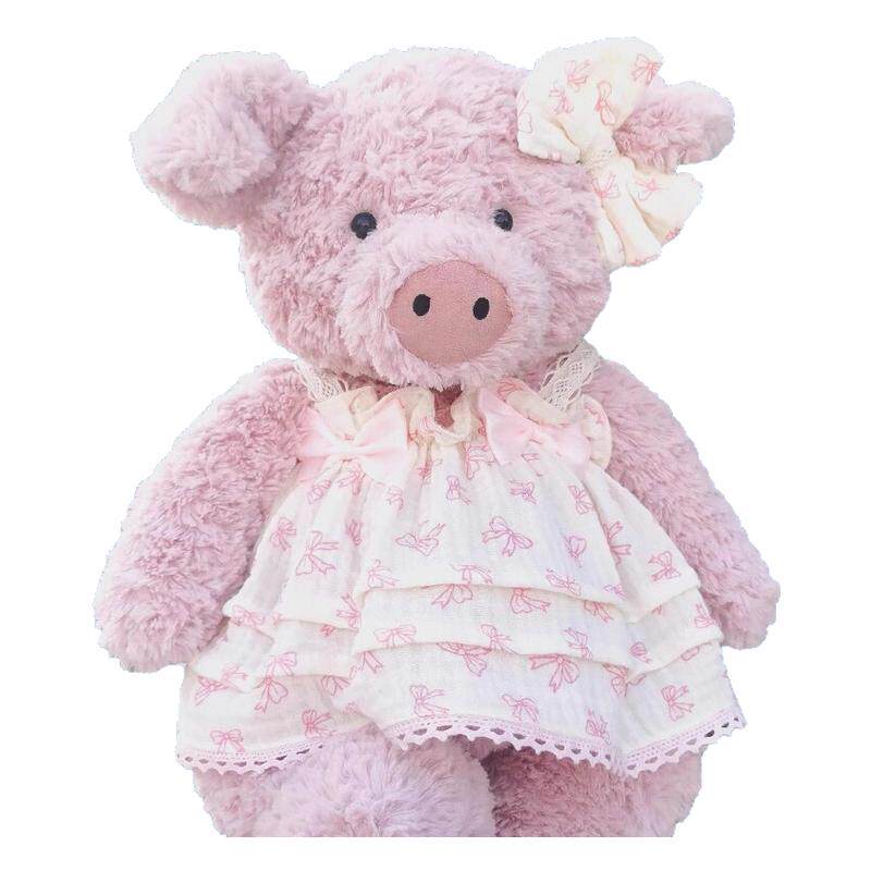 巴纳布斯猪26cm42cm裙子着替玩偶衣服蝴蝶结花边裙巴塞罗熊手作品