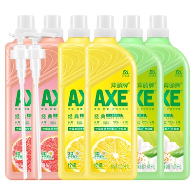 AXE斧头牌柠檬洗洁精1.01L大桶装6瓶家庭装
