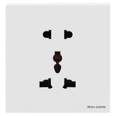 V9白色86型多功能五孔插座面板国际通用10A二三插13A万用欧标英式