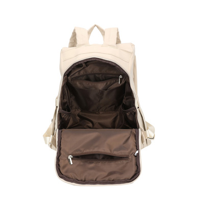 日式无印休闲背包包双肩包电脑包大容量百搭纯色女外出短途旅行