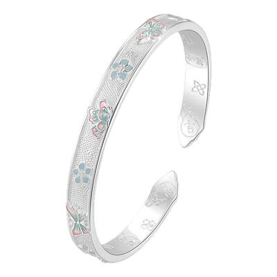 中国黄金蝶恋花手镯银手镯