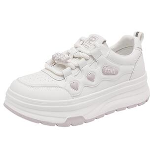 日泰厚底小白鞋女款2025春夏新款女鞋增高爱心百搭休闲板鞋运动鞋