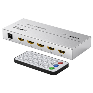 秋叶原 hdmi切换器四进一出高清4K超清适用电脑笔记本游戏视频音视频集线器共享切屏器切换带遥控显示分配器