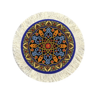 敦煌藻井茶杯垫圆形鼠标护腕垫餐桌咖啡垫莫高窟文创复古旅游纪念