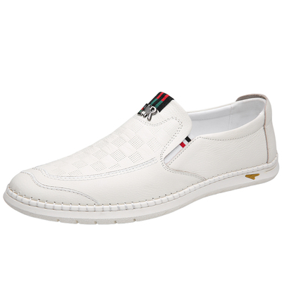 男士休闲皮鞋牛皮软底小白鞋