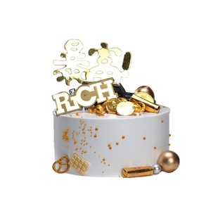 男神老板暴富蛋糕装饰全村最帅美金插件插牌插卡烘焙派对生日摆件