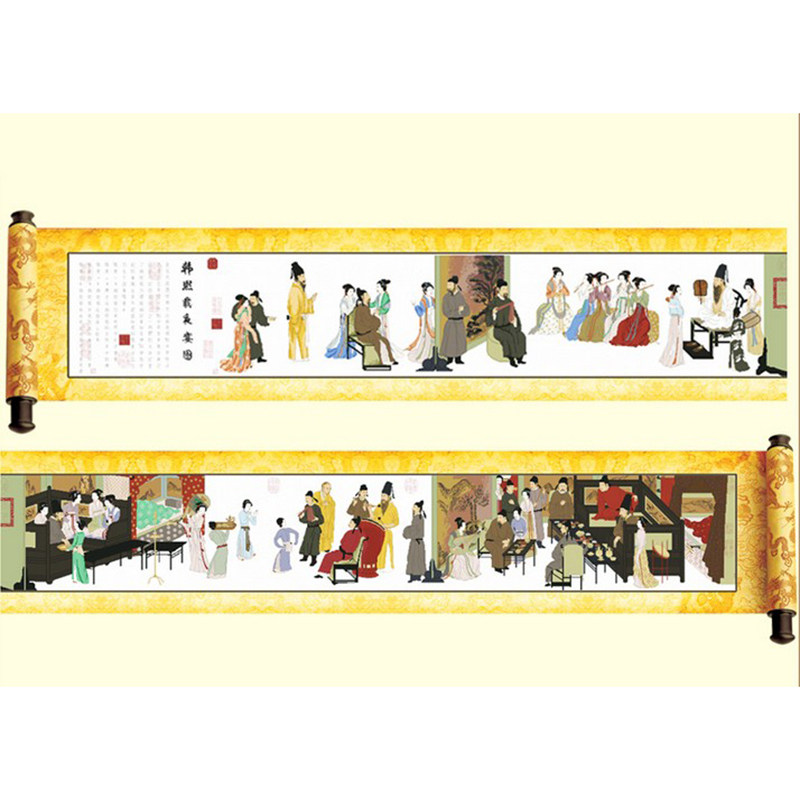 dmc大画中国风夜宴图十字绣套件
