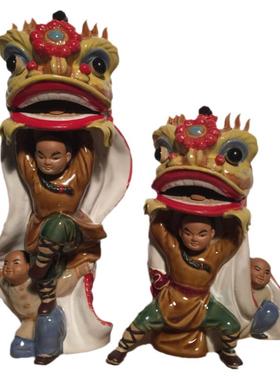 石湾公仔舞狮佛山黄飞鸿工艺品