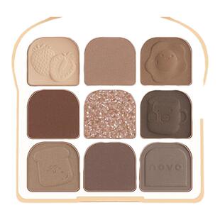 novo吐司眼影盘珠光闪粉哑光大地色九色眼影纯欲风学生素颜日常妆