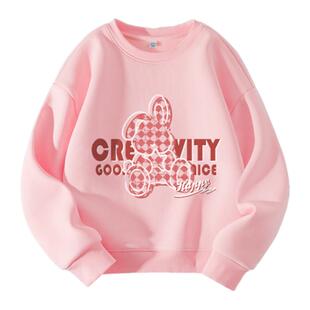 真维斯童装女童卫衣春秋款儿童春季运动上衣大童春装加绒长袖衣服