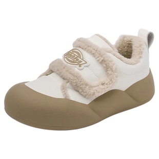 Dickies女鞋2026新款冬季二棉鞋女外穿加绒加厚魔术贴白色雪地靴