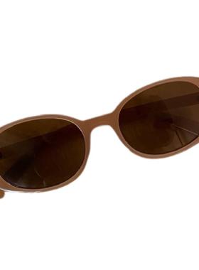 椭圆太阳镜复古走秀同款