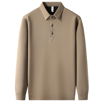 罗蒙冬季加绒polo衫男长袖t恤